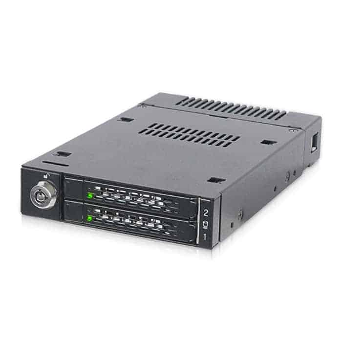 2 Bay ICY DOCK MB834M2K-B ToughArmor, Rugged Full Metal, 2x M.2 NVMe SSD Mobile Rack For External 3.5" Bay